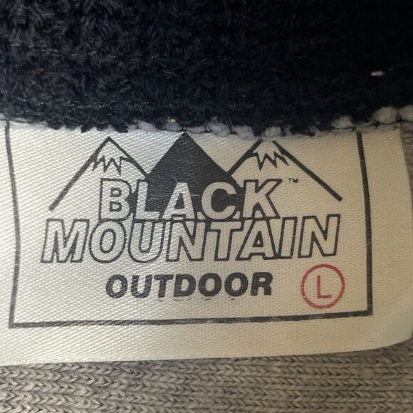 Black Mountain Jacket Womens Large Full Zip Gray Fleece Deer Snowflake Jacket - Picture 6 of 11